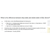 关于SQL表中drop table和delete table的区别