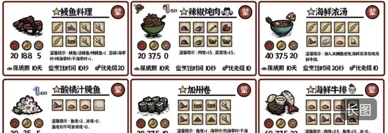 《饥荒新家园》料理食谱有哪些