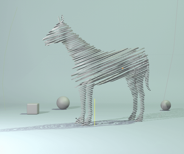 C4D制作破碎的金马模型