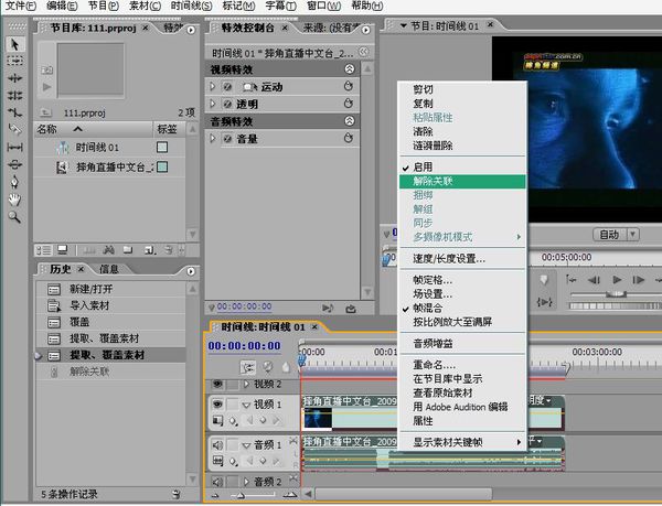 premiere消声