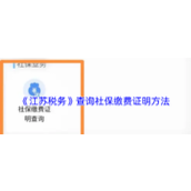 《江苏税务》查询社保缴费证明方法