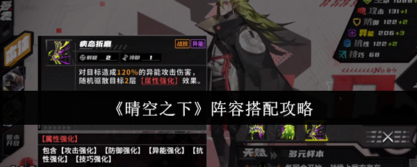 《晴空之下》阵容搭配攻略