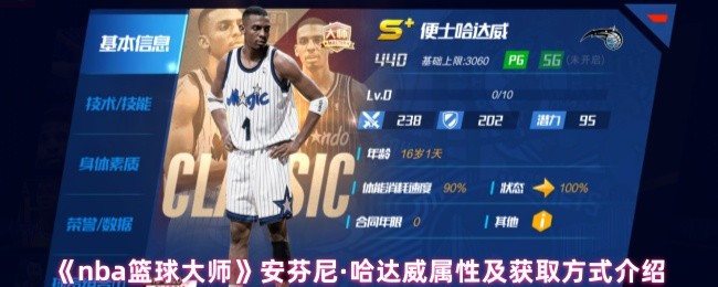 《nba篮球大师》安芬尼·哈达威属性及获取方式介绍