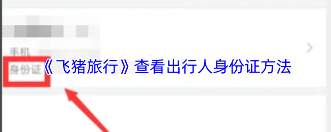 《飞猪旅行》查看出行人身份证方法