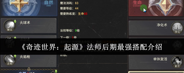 《奇迹世界：起源》法师后期最强搭配介绍