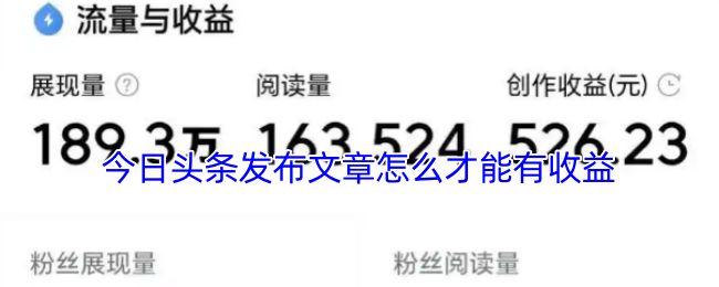 今日头条发布文章怎么才能有收益