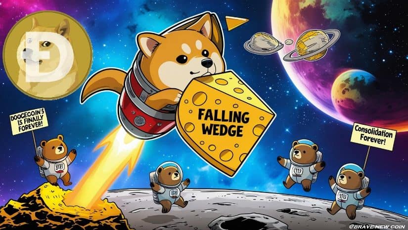 狗狗币（DOGE）价格预测：随着下降楔形形态预示牛市反转，狗狗币在0.17美元上方积聚上涨动能 - Brave New Coin