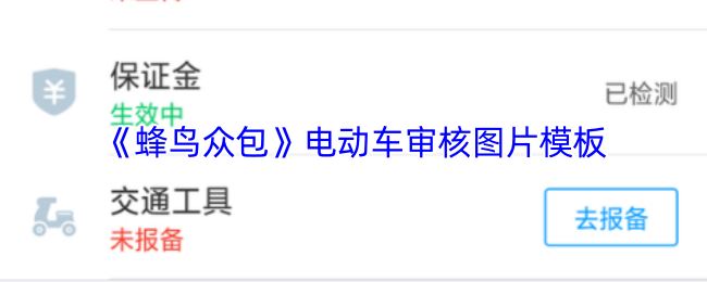 《蜂鸟众包》电动车审核图片模板