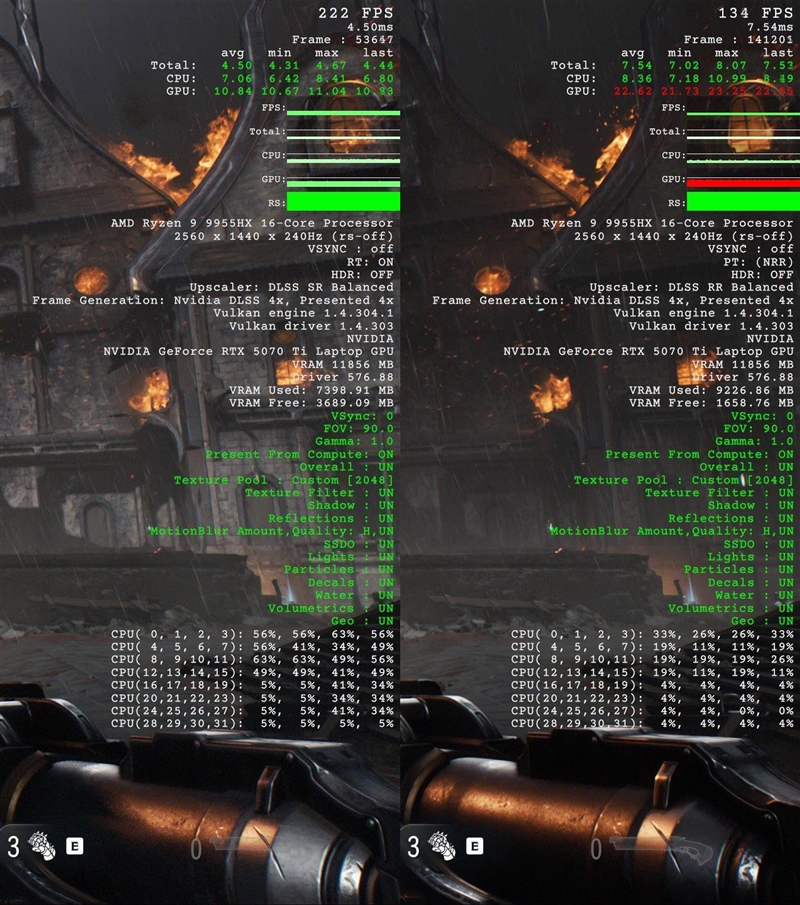 ROG魔霸9评测实战《毁灭战士：黑暗时代》！DLSS 4不止多帧生成 光追效率明显提升