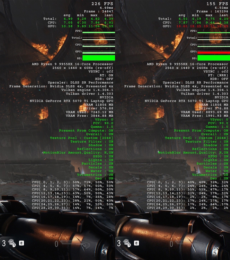 ROG魔霸9评测实战《毁灭战士：黑暗时代》！DLSS 4不止多帧生成 光追效率明显提升