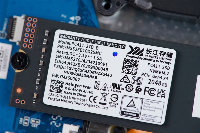 长江存储PC411 2TB SSD评测：性能卓越稳定可靠 夏天高负载也只有56度