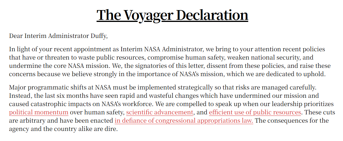 NASA 被裁员工集体发声：将带走无可替代的知识与经验，或危及任务安全与执行效率