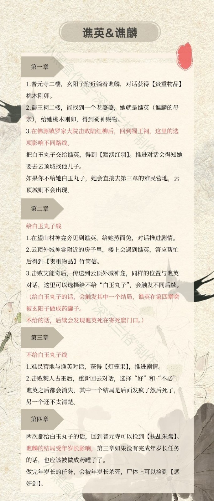 《明末：渊虚之羽》全支线任务攻略分享