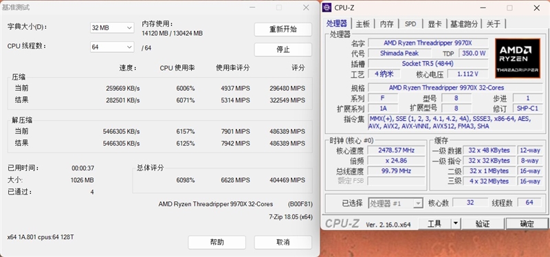 性能提升20％、功耗下降40%！AMD锐龙ThreadRipper 9980X/9970X首发评测：HEDT平台一骑绝尘