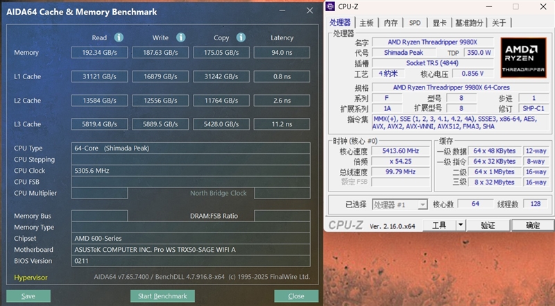 性能提升20％、功耗下降40%！AMD锐龙ThreadRipper 9980X/9970X首发评测：HEDT平台一骑绝尘