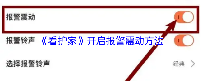 《看护家》开启报警震动方法