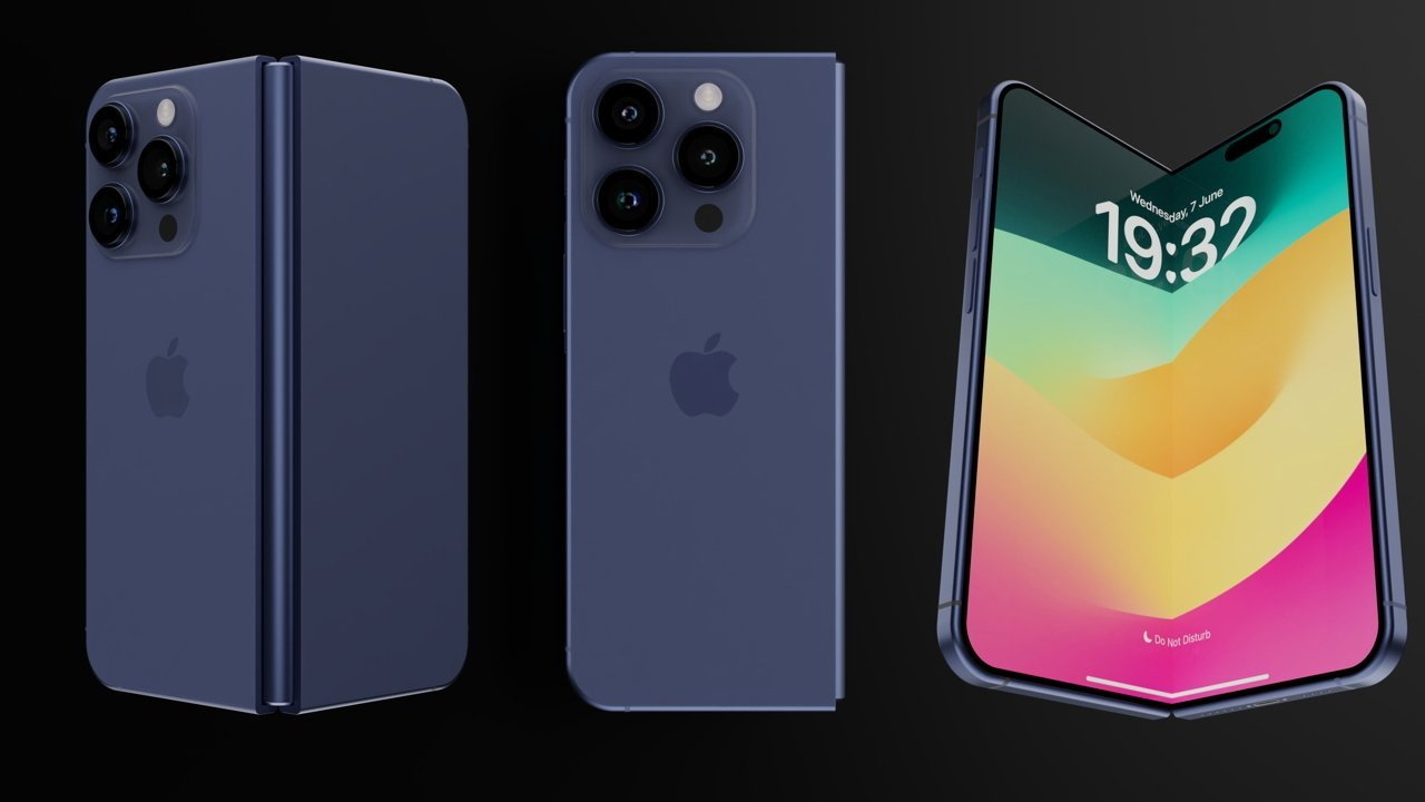 苹果折叠 iPhone 渲染图再曝：5.5/7.8 英寸屏幕、4.8/9.5mm 厚，售价恐超 2000 美元