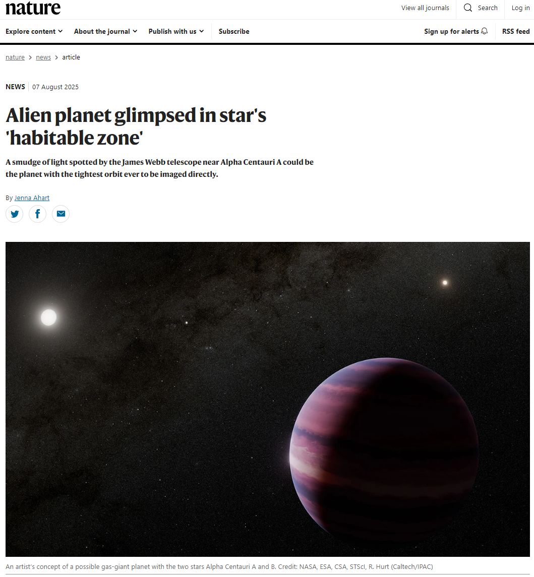 地球附近“三体”星系中观测到宜居带候选行星