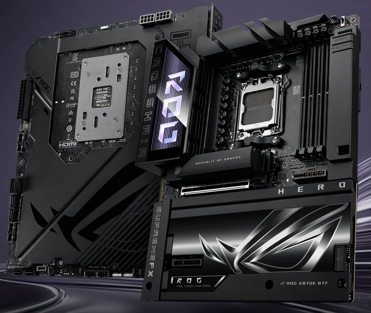 高端 AMD 背插主板，华硕上线 ROG CROSSHAIR X870E HERO BTF