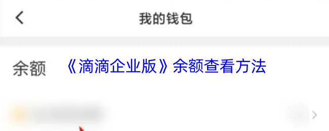 《滴滴企业版》余额查看方法