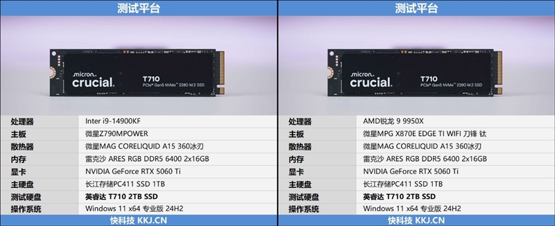 英睿达T710 2TB SSD评测：新一代性能旗舰 14.5G/s仅有57度