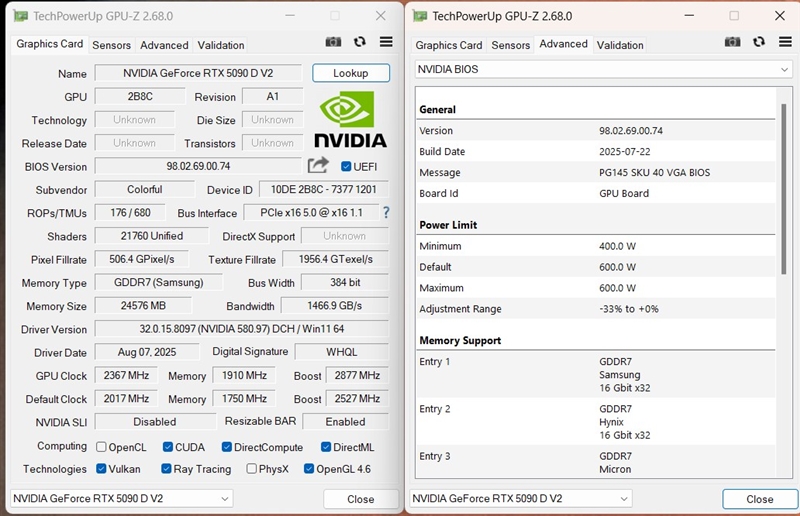 性价比甚至更强！七彩虹iGame RTX 5090 D v2 Vulcan OC 24GB首发评测：领先5080 50%