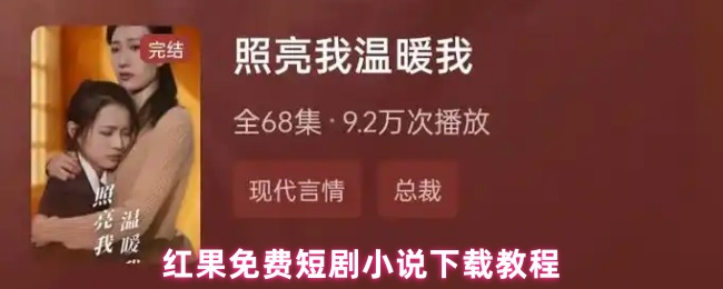 红果免费短剧小说下载教程