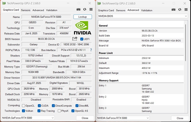 竟比公版强了6%！影驰RTX 5080星曜NOX OC评测：能自由更换上盖与背板