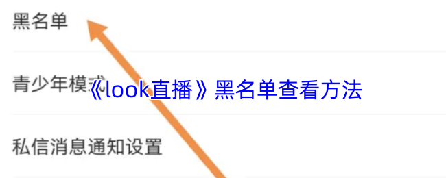 《look直播》黑名单查看方法