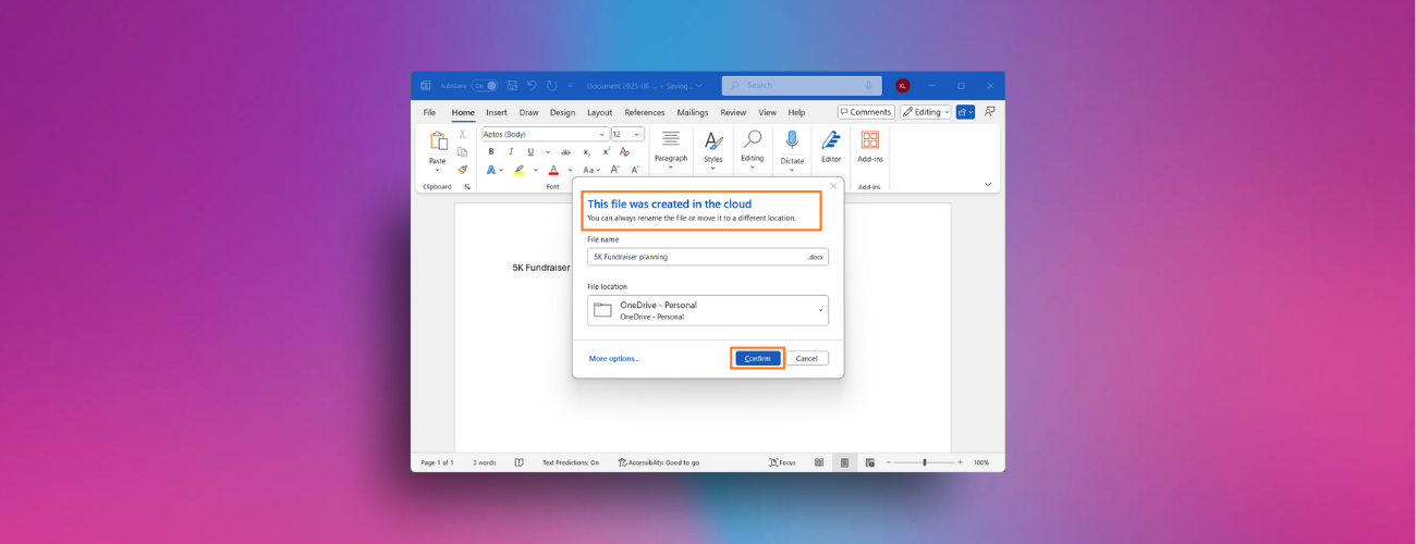 微软邀测 Win10 / Win11 版 Word 新特性：新建文档自动保存到云端