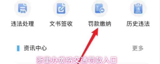 浙里办缴纳交通罚款入口