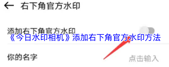 《今日水印相机》添加右下角官方水印方法