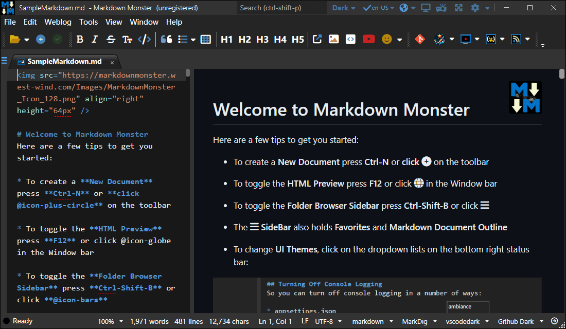 Markdown Monster(代码编辑器) v3.7.8.1