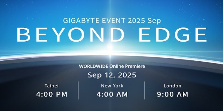 技嘉预告 9 月 12 日新一期 GIGABYTE EVENT 活动，主题 "Beyond Edge"