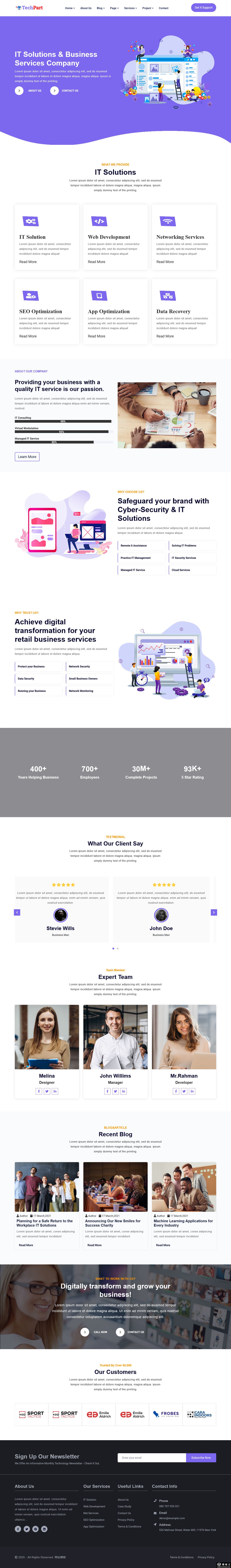 全能IT服务与商业解决方案网站模板-PC预览