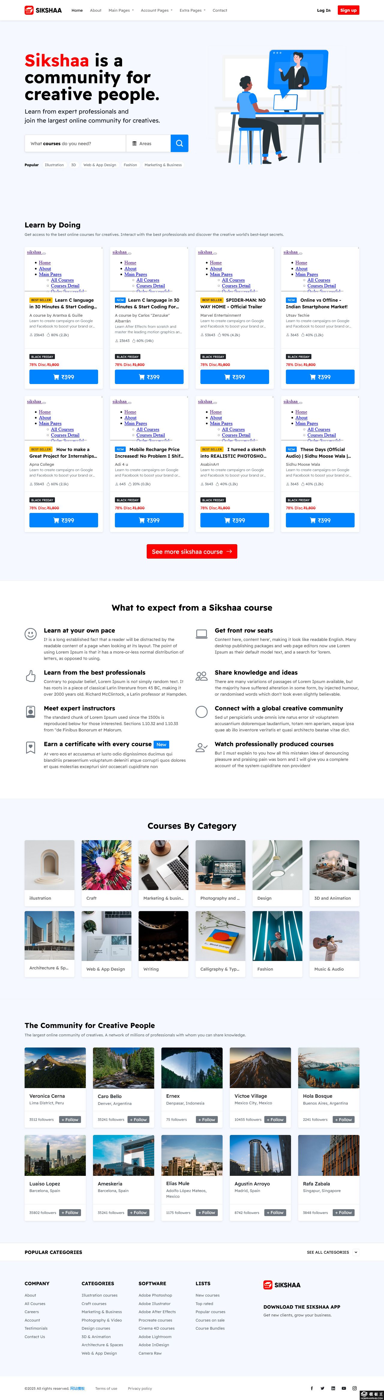 创意编程学习教育平台网站模板-PC预览