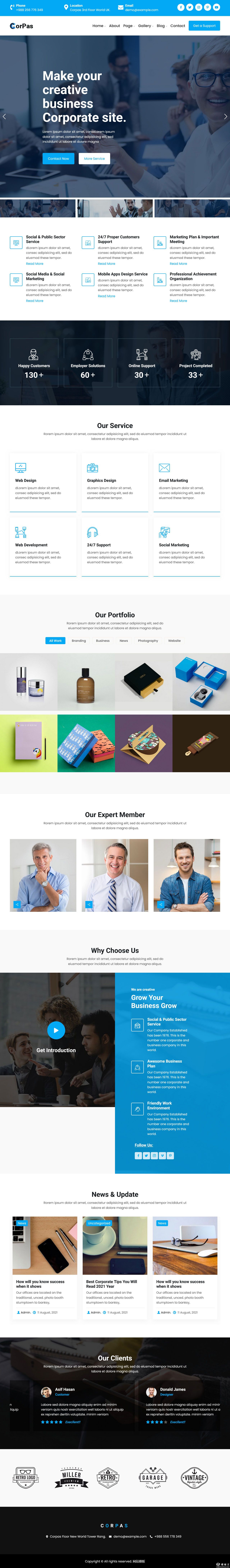 创意项目商业公司网站模板-PC预览