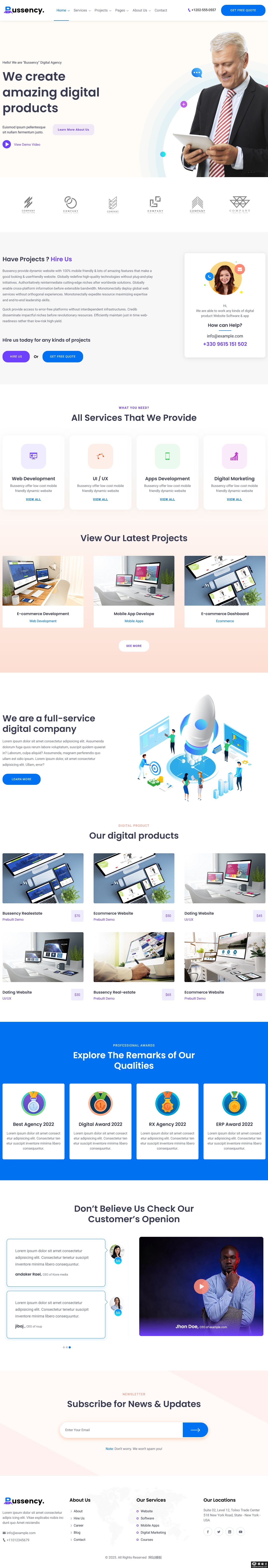 数字创意项目营销公司网站模板-PC预览