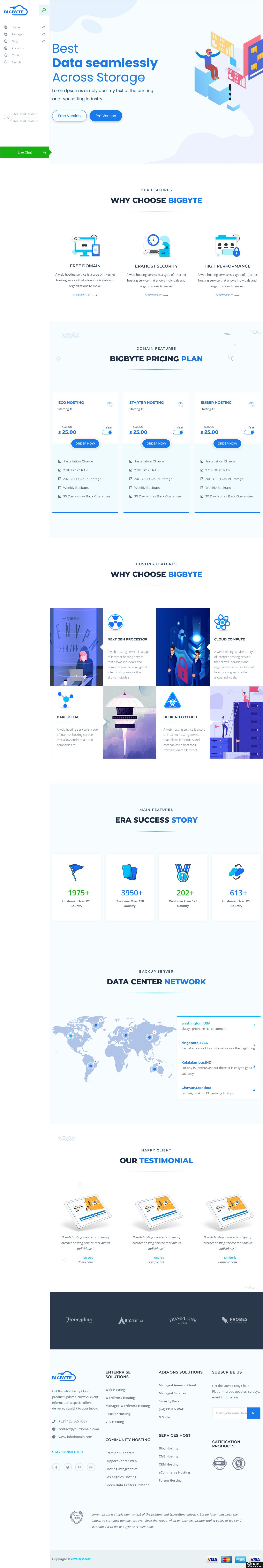 网络托管云服务企业网站模板-PC预览