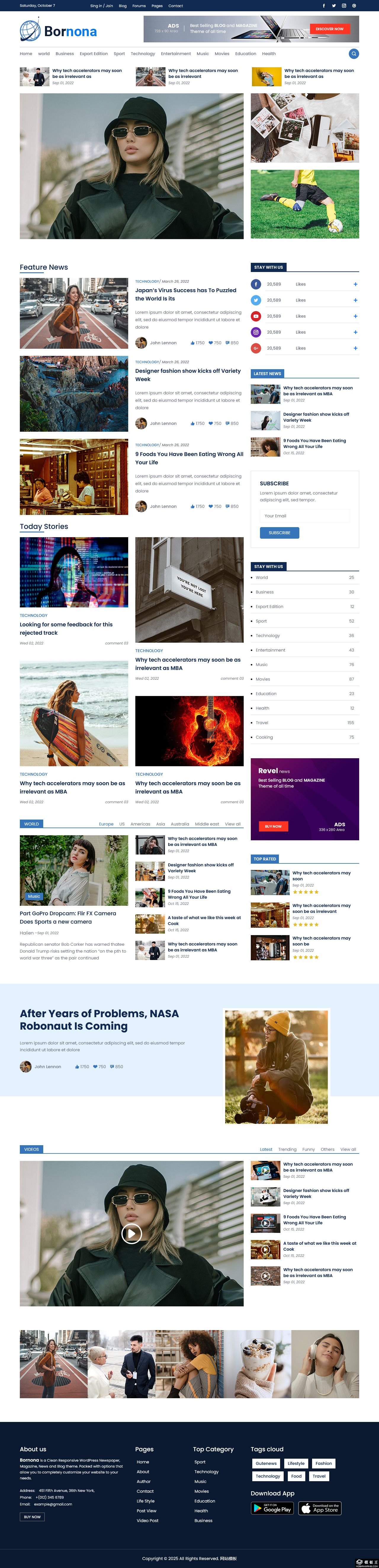 简约高效新闻博客网站模板-PC预览