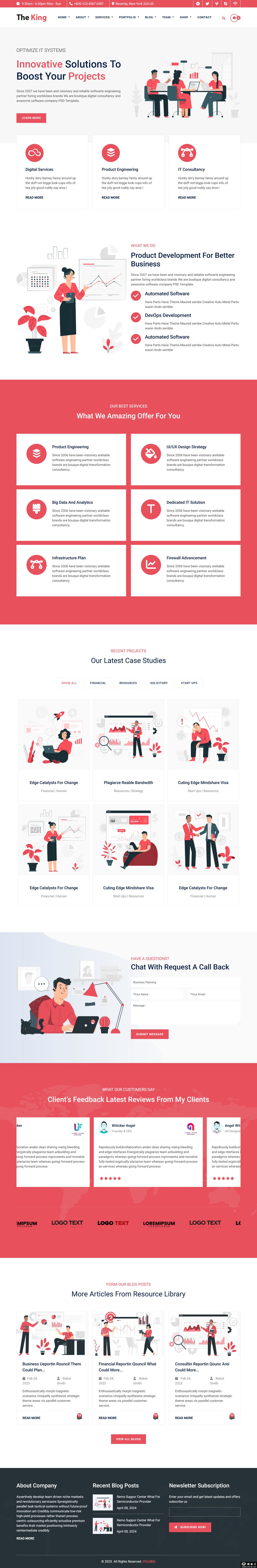 简约创新商务企业网站模板-PC预览