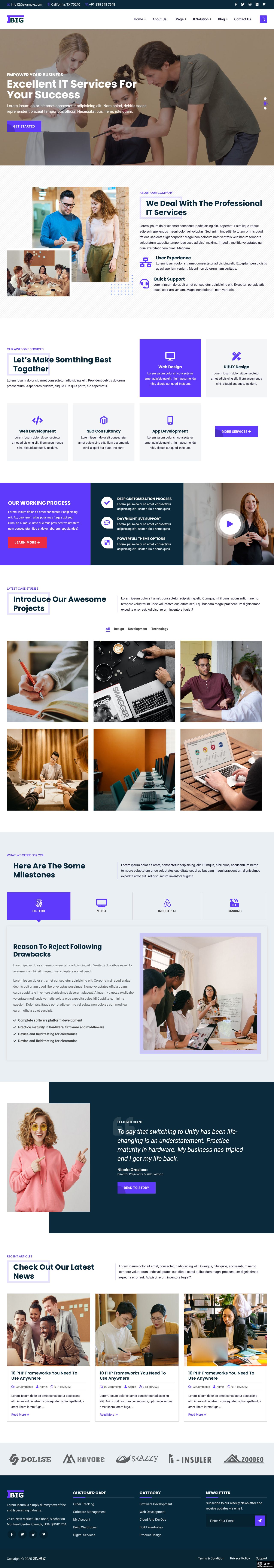 卓越IT商务服务公司网站模板