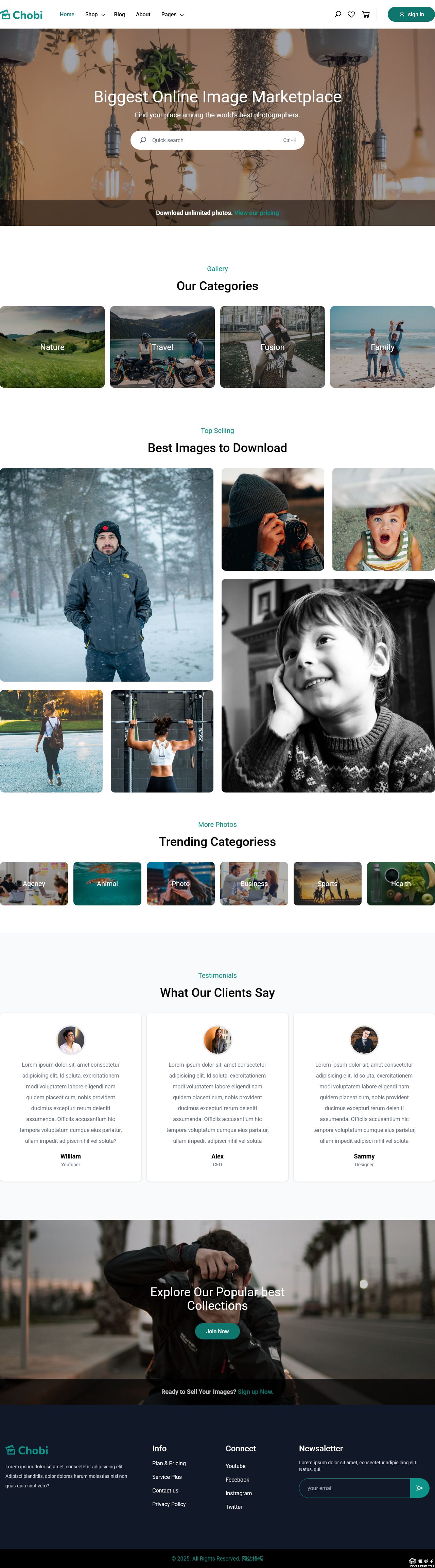 在线摄影图库素材交易平台网站模板