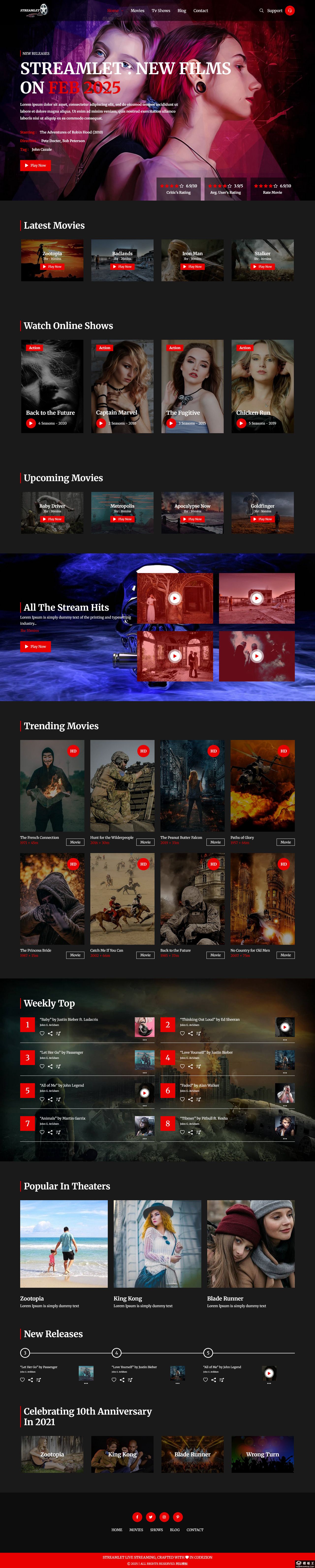 影视流媒体平台网站模板