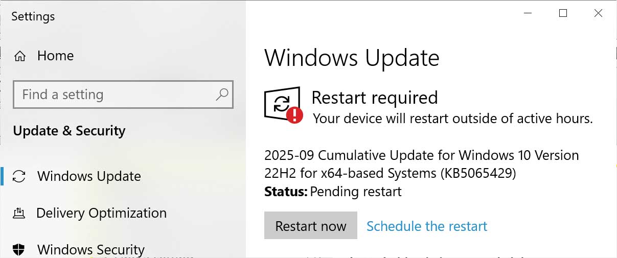 微软 Win10 推送 9 月累积更新：修复 UAC 提示故障、简中部分字符显示为空框等问题