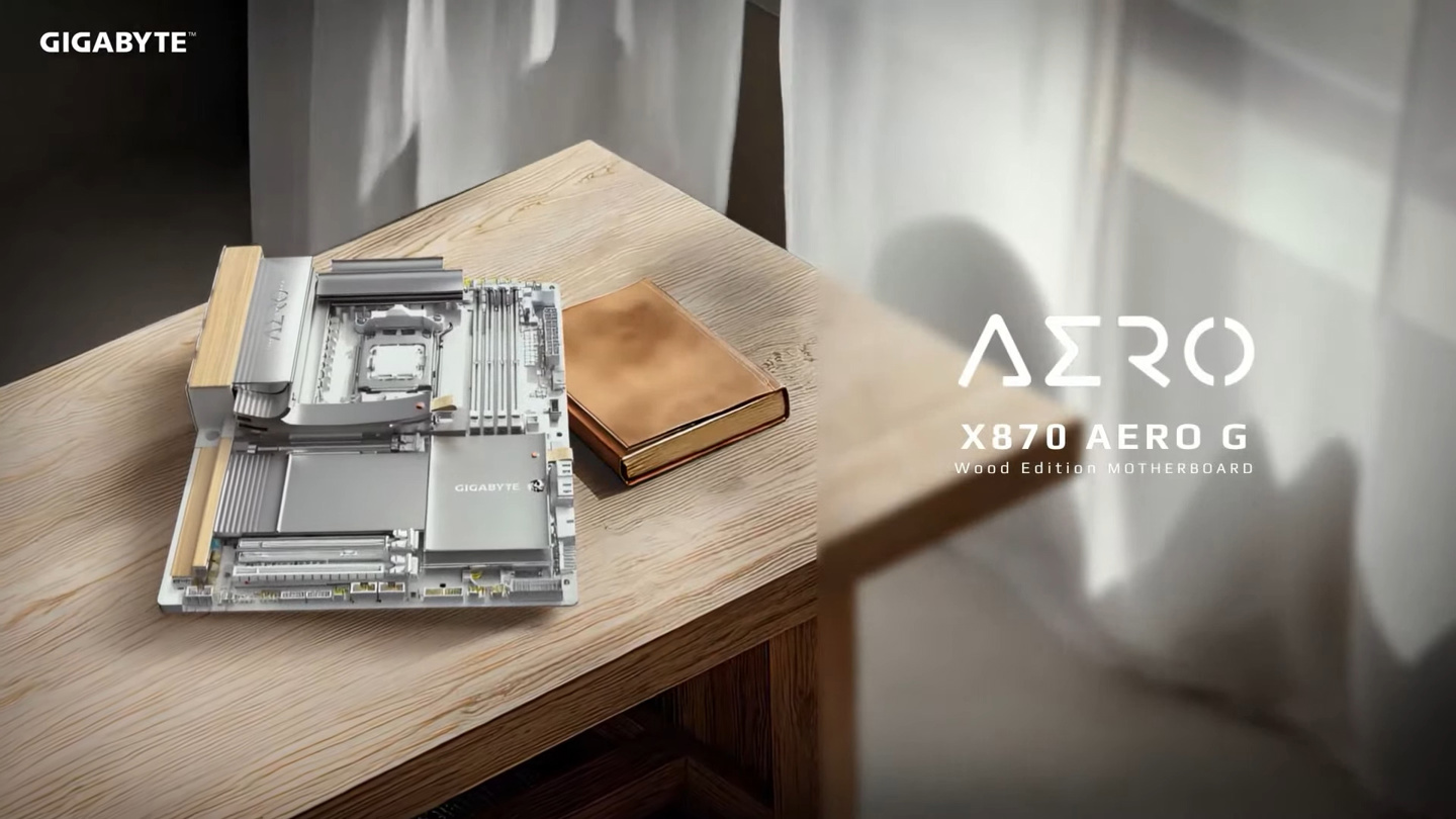 技嘉公布首款实木装饰主板 X870E AERO G X3D