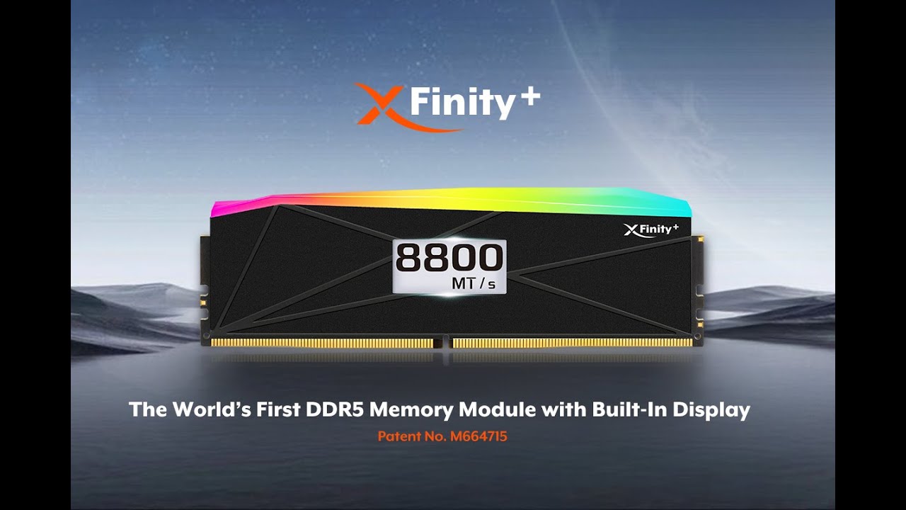 全何推出全球首款带屏内存条 XFinity+：速度最高达 9066 MT/s，可在技嘉主板上直接使用