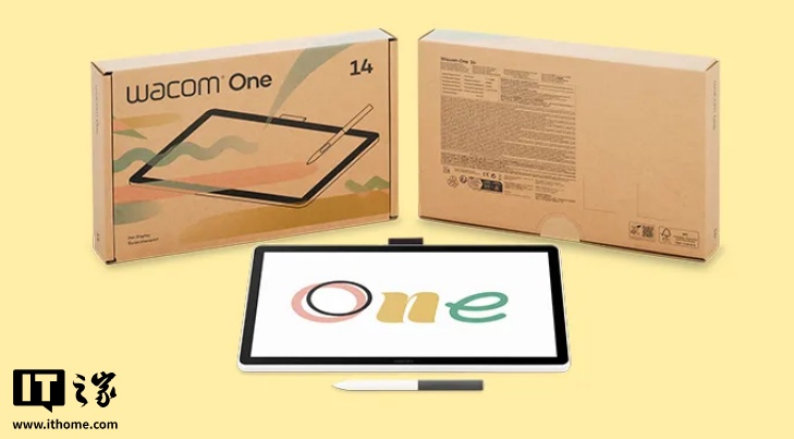 Wacom One 数位屏发布：14 英寸 FHD 全贴合、压感笔无需供电，2449 元