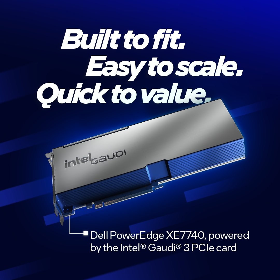 戴尔服务器率先导入 PCIe AIC 形态英特尔 Gaudi 3 AI 加速器配置