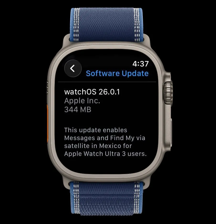 Apple Watch Ultra 3 限时专属，苹果推送 watchOS 26.0.1 更新